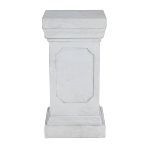 English Elm Christopher Knight Home® - 19.25'' Classic Square Flower Stand Pedestal in Antique White – Durable MGO Plant Display, No Assembly Needed N772P334166W