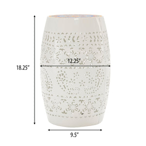 English Elm Christopher Knight Home® - Ruby 12" Mosaic Side Table - White Ceramic Tile Top With Unique Cut-Out Metal Base For Indoor/Outdoor Use N770P182376W