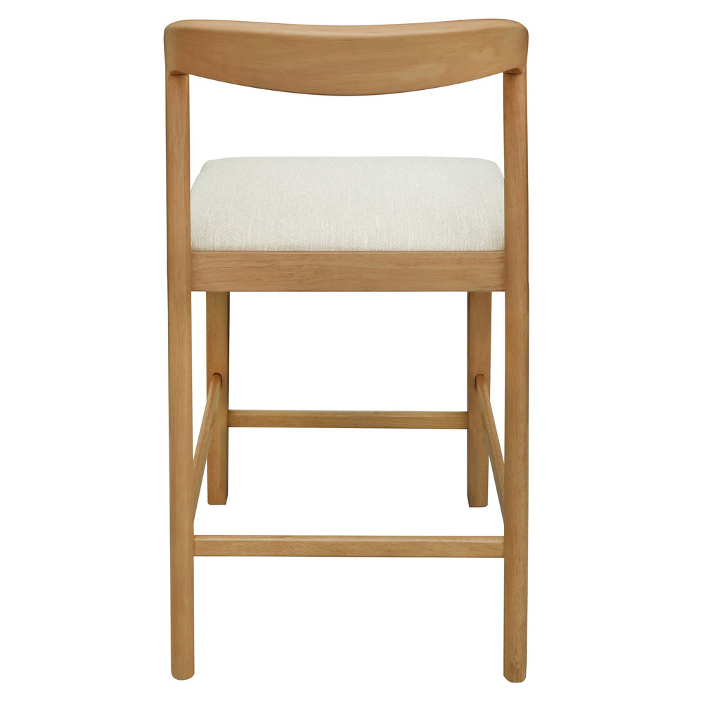 English Elm Christopher Knight Home® - Solid Rubber Wood Counter Stools Set Of 2 - Natural Oak & Beige Upholstery For Modern Comfort N771P292086Q