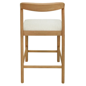 English Elm Christopher Knight Home® - Solid Rubber Wood Counter Stools Set Of 2 - Natural Oak & Beige Upholstery For Modern Comfort N771P292086Q