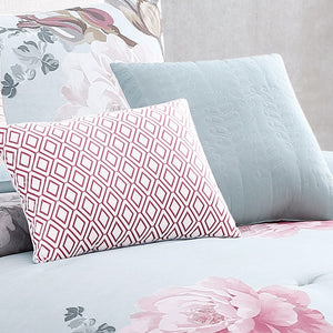 English Elm Ridgely Blush 7-Piece Queen Comforter Set - Soft Floral Design, Cotton & Polyester Blend For Comfort B340P341959-GIGA