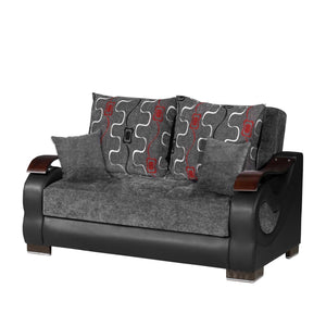 English Elm PrimeNest Urbanova Upholstered Convertible Loveseat with Storage, Gray Chenille, Sleeper & Compact Comfort B030P282384