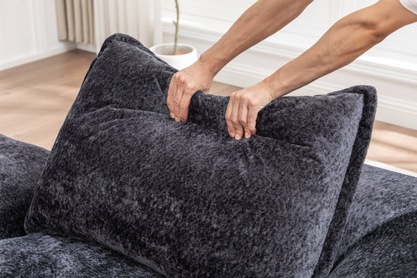 English Elm 103" Cloud Sectional Couch – L-Shape Chaise, Modern Boneless Modular Sofa For Cozy Living Spaces W1170S00041