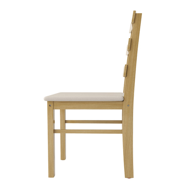 English Elm Original Solid Wood Dining Table and Chairs Set 5-Piece – Sturdy 275lb Capacity, Modern Rustic Design Natural Wood W395P316334