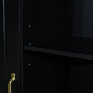 English Elm [video] Freestanding 68 Inch Tall Storage Cabinet with Tilt Out Hampers and Soft Close Door Black N759S427900B