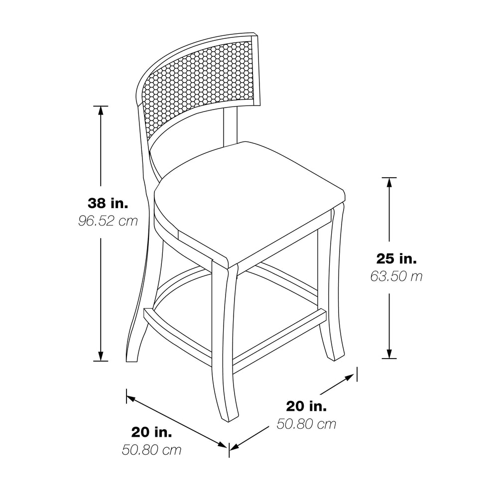 OSP Home Furnishings Alaina 26" Cane Back Counter Stool Linen