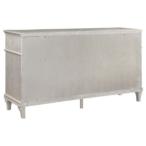 English Elm Katerina 3-Piece Eastern King Bedroom Set - Luxe Ivory Upholstery & Silver Oak Glamour Design B062S01181