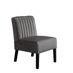 English Elm Reese Mid Century Modern Velvet Accent Chairs Set of 2 — Channel Tufted Comfort with Solid Wood Legs and Luxurious Upholstery Grey B2735P271032