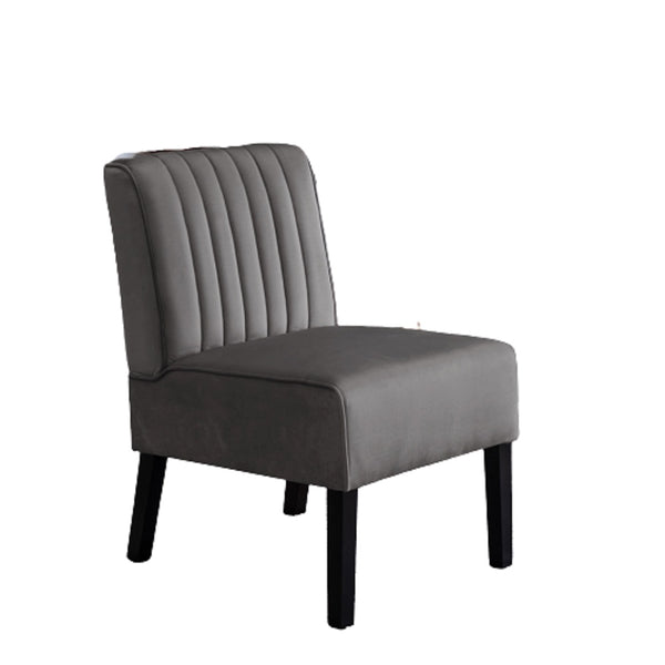 English Elm Reese Mid Century Modern Velvet Accent Chairs Set of 2 — Channel Tufted Comfort with Solid Wood Legs and Luxurious Upholstery Grey B2735P271032