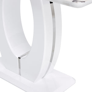 English Elm Modern Glossy White Rectangular Counter Bar Table 47.24"x18.11"x29.52" — Durable MDF, Easy Assembly, Multiuse Decor W1151S00487