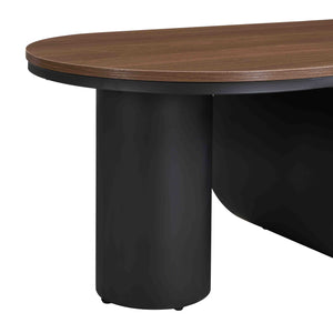 English Elm Luxury Industrial Oval Coffee Table with Gold Metal Frame, Drawer Storage, Adjustable Feet, 47.24" W821S00030