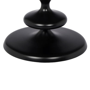 English Elm Christopher Knight Home® - Round End Table with Sleek Metal Pedestal and Durable MDF Resin Top — Compact 17" Round Surface, 50 lb Capacity Black,White N768P202491B