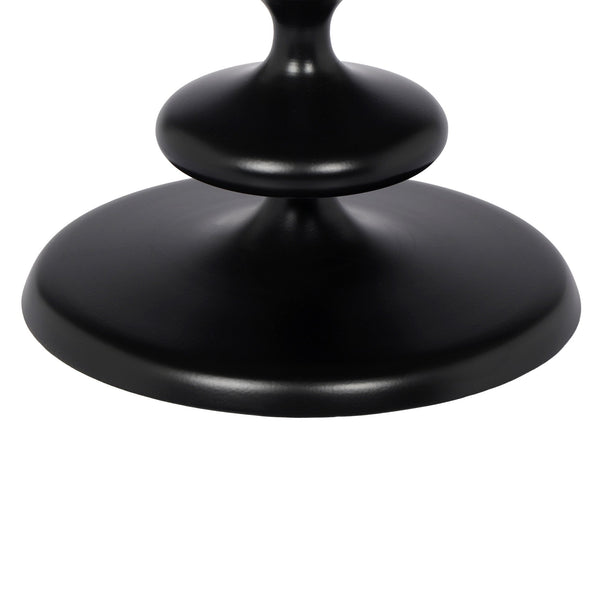 English Elm Christopher Knight Home® - Round End Table with Sleek Metal Pedestal and Durable MDF Resin Top — Compact 17" Round Surface, 50 lb Capacity Black,White N768P202491B