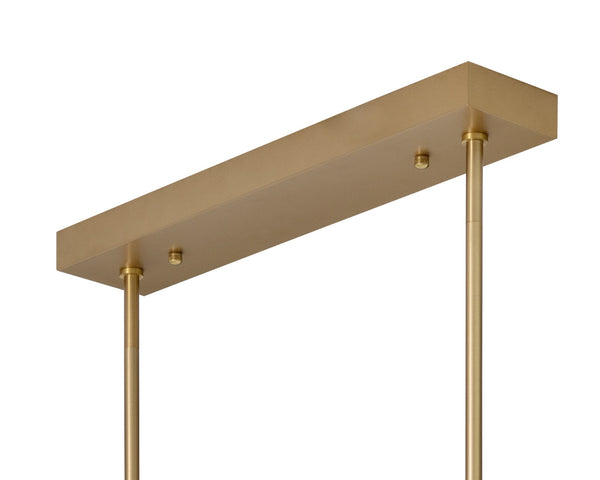 Sunpan Hestia Chandelier - Elegant Brushed Gold Iron Frame with Acrylic Rods for Timeless Home Decor Large - 70W x 35.5D x 52.25H