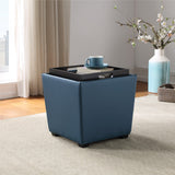 OSP Home Furnishings Rockford Storage Ottoman Slate Blue