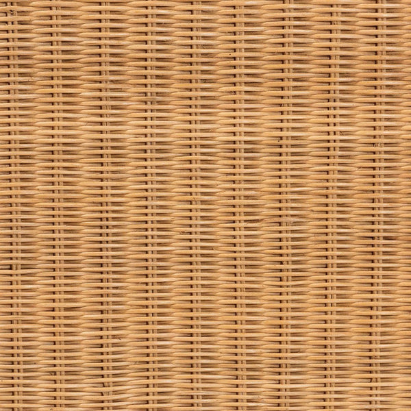 English Elm Modern Bohemian Woven Rattan Seat Mahogany Frame Entryway Bedroom Accent Bench B2750P467765