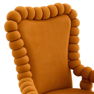 English Elm Set of 2 Sculptural Bubble Backrest Velvet Dining Chairs with Gleaming Gold Legs W3875P370855