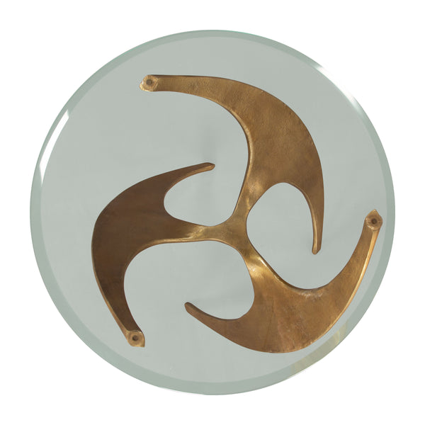 Zuo Modern Sabel Side Table Gold - Modern Glass & Aluminum Accent Table For Stylish Living Room & Bedroom Decor Gold Glass,Aluminum 110645-zuo-modern