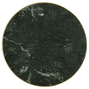 English Elm Sidney Green Marble Round Side Table with Geometric Iron Base for Living Room Decor B062P441131