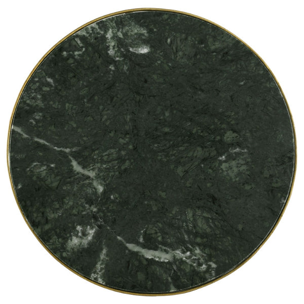 English Elm Sidney Green Marble Round Side Table with Geometric Iron Base for Living Room Decor B062P441131