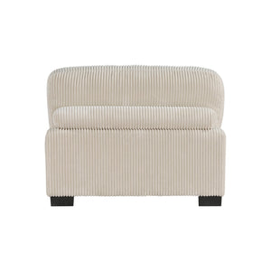 English Elm Rix Modular Armless Chair Corduroy Upholstered Channel Tufted Mid Century Sectional Seating Beige+Black B056P412615