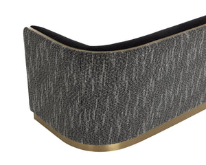 Sunpan Larron Sofa - Contemporary Two-tone Design In Abbington Black & Hobbes Night With Gold Accents Black Fabric 111938