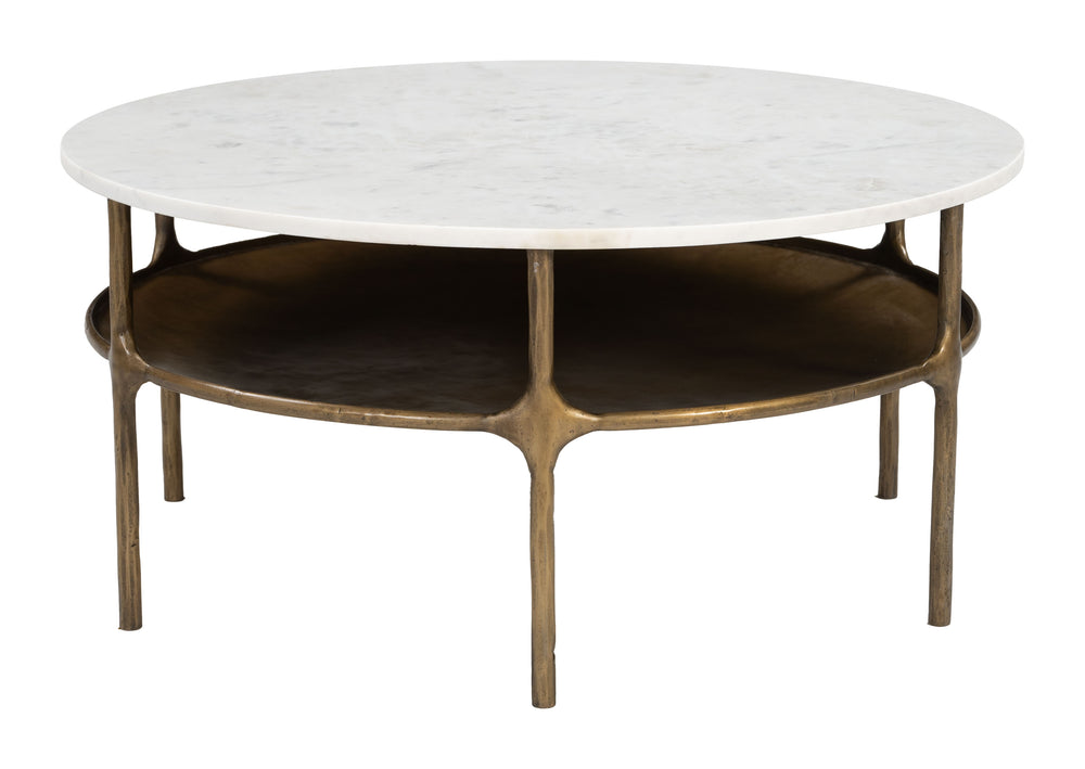 Zuo Modern Bild Coffee Table - Chic White & Brass Design With Luxurious Marble Top For Modern Living Spaces White Natural Marble,Iron 110595-zuo-modern