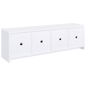 English Elm Lunetta Wide Media Console Four Door Cabinet Engineered Wood for Living Rooms White B062P447780