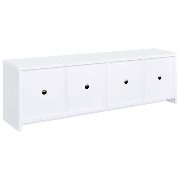English Elm Lunetta Wide Media Console Four Door Cabinet Engineered Wood for Living Rooms White B062P447780