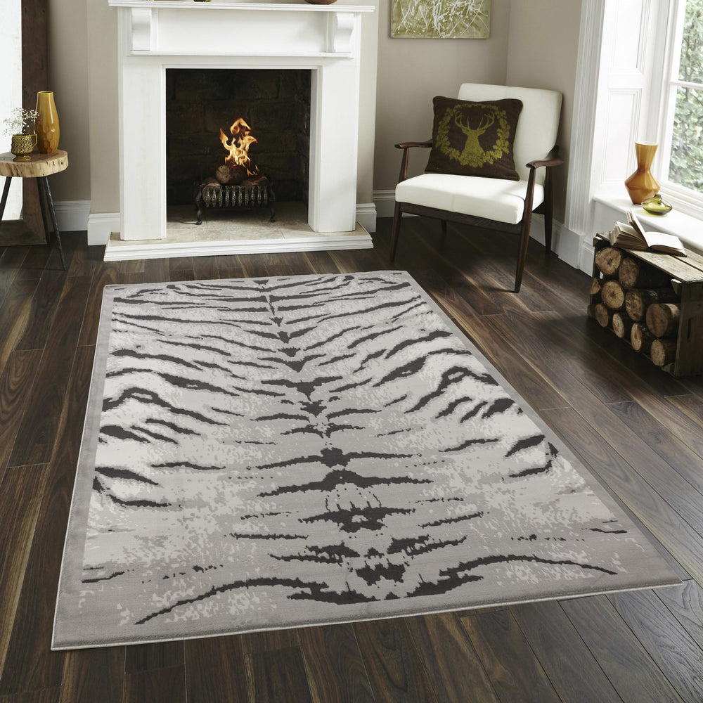 English Elm Hide Gray 5'3"X7' Plush Area Rug – Soft, Durable, Kid & Pet-Friendly | Perfect For High-Traffic Spaces B186P316848