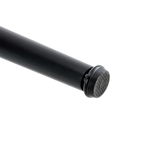 English Elm A 40-inch round glass dining table with black metal legs, minimalist design, seats 4-6, stable non-slip pads W1151S04047