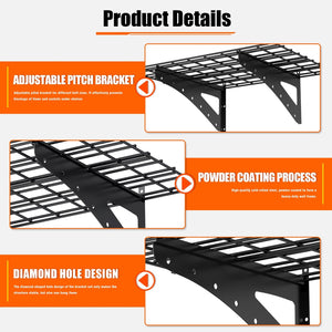 English Elm 24*48 Heavy Duty Metal Wall Shelves 2 Pack Garage Storage 250 Lb Steel Rack W1831P296097
