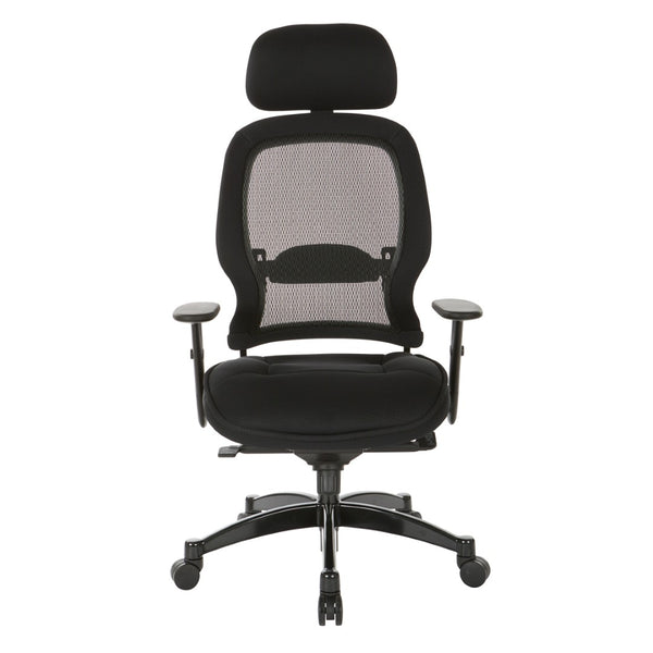 OSP Home Furnishings Pro Dlx Ergonomic Mesh Office Chair with Lumbar Support and Synchro Tilt for Long Workdays 25004