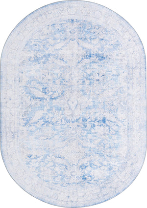 Unique Loom Timeless Thaddeus Machine Made Overdyed Rug Blue, Ivory/Gray 7' 7" x 10' 6"