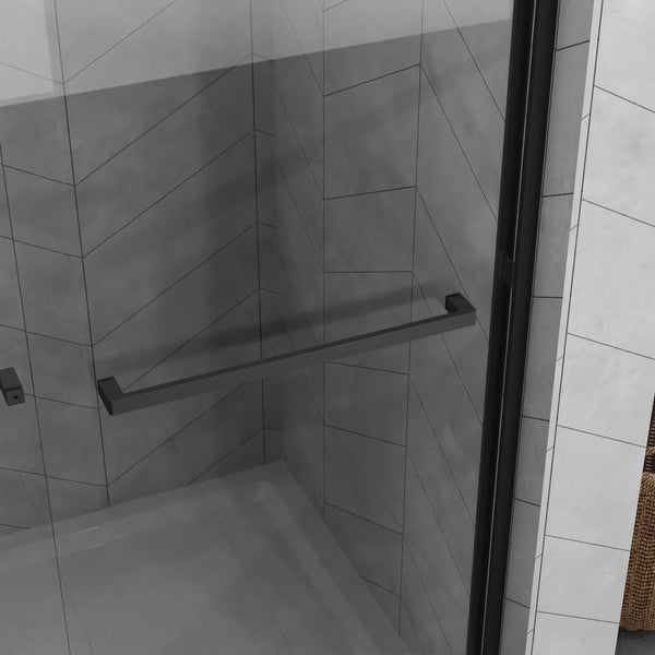 English Elm Goodyo 48"X72" Modern Sliding Shower Door Combo & White Acrylic Base - Durable, Stylish & Low-Maintenance W1223S00027