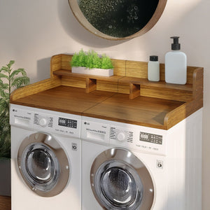 English Elm Washer Laundry Countertop 54" x 27.5" Double-Layer MDF Topper with Raised Edge & Non-Slip Pads Walnut W2641P309073