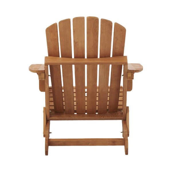 English Elm Oversize Hemlock Wood Folding Adirondack Chair for Porch Poolside Patio Backyard W2640P307500