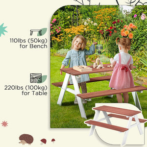 English Elm Outsunny Kids Picnic Table Set – Sturdy Wooden Outdoor Furniture For Ages 3-8, Perfect For Gardens! W2225P229090-GIGA