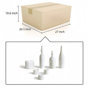 English Elm White Natural Marble Accessory Set - Luxury 7-Piece Collection For Stunning Living Room Décor W1696P262945-GIGA