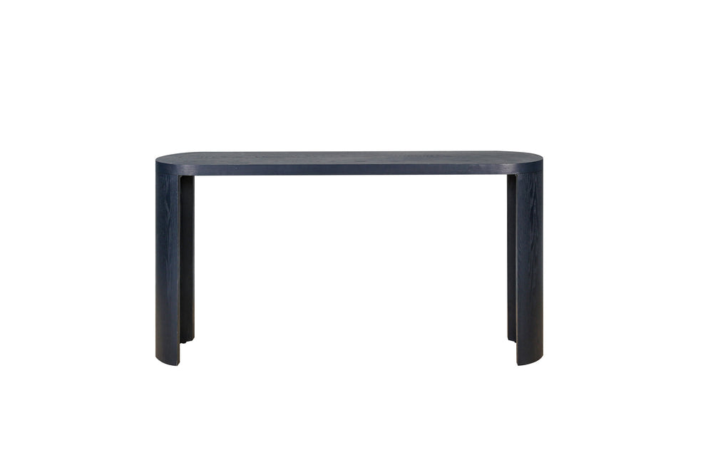 English Elm 60'' Elegant Thick Top Entryway Table with Curved Legs, Oval 60in Surface for Lamps & Decor, Versatile Mounting Decisions Navy Blue W1445P225046