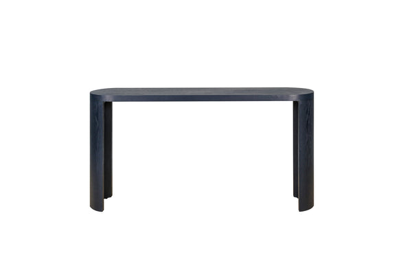 English Elm 60'' Elegant Thick Top Entryway Table with Curved Legs, Oval 60in Surface for Lamps & Decor, Versatile Mounting Decisions Navy Blue W1445P225046