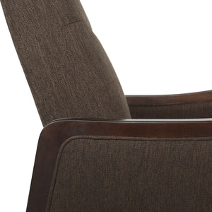 English Elm Christopher Knight Home® - Fabric Recliner Chair Mid-Century Push-Back Upholstered Armchair with Thick Cushion and Birch Frame Brown 70449.00BRN