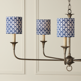 Block Print Navy Drum Chandelier Shade