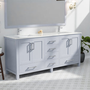English Elm Dark Grey Double Bath Vanity Set With 72" Width, 28" Mirror & Ample Storage For Modern Spaces B2731S00519