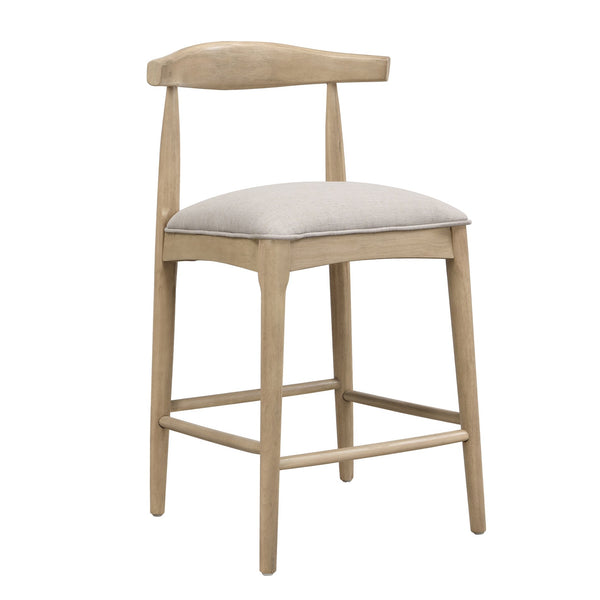 English Elm Christopher Knight Home® - COUNTER Ladder Back Farmhouse Counter Stool Set of 2 with Upholstered Seats and Tapered Rubberwood Legs Grey N771P339881D