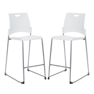 OSP Home Furnishings Tall Stackable Counter Stool with Steel Frame and Contoured Plastic Seat for Breakrooms Withe DC8309C2-11