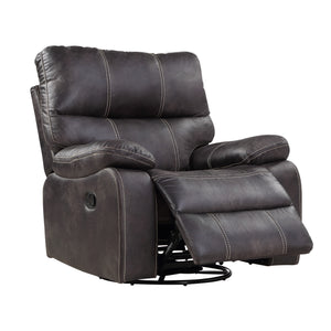 English Elm Wallace & Bay - Gray Gray Swivel Gliding Recliner with Rustic Contemporary Dark Graphite Fabric, Easy-Care Comfort, 40"W B361P384418