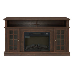 English Elm Classic TV Media Stand with 23" Electric Fireplace Insert, 65" TV Support, Ample Storage & Cable Management Espresso W2275S00015