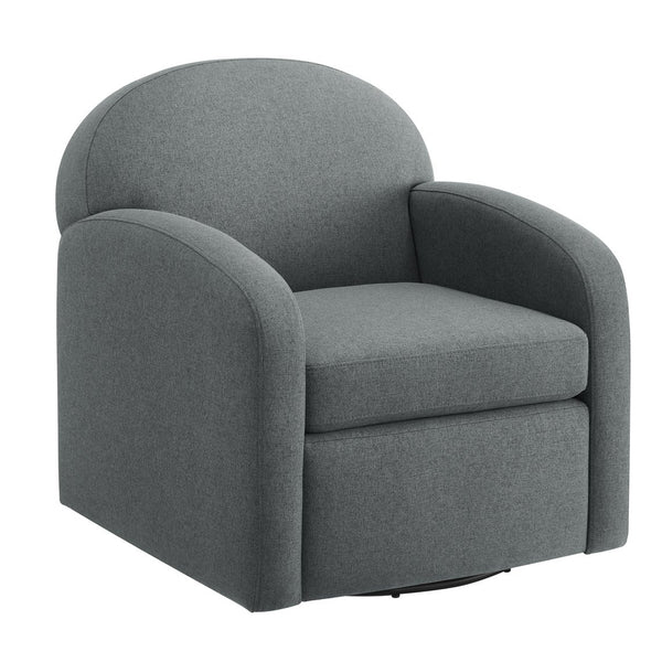 English Elm Edie Modern Grey Swivel Chair with Hemp-Like Fabric, 360° Rotation, Coil Spring Comfort, No Assembly Required B050P322599