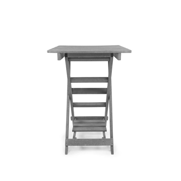 English Elm Summit Ridge Recycled Hdpe Outdoor Folding Bar Table Weather Resistant Eco Patio Gray B2745P409708